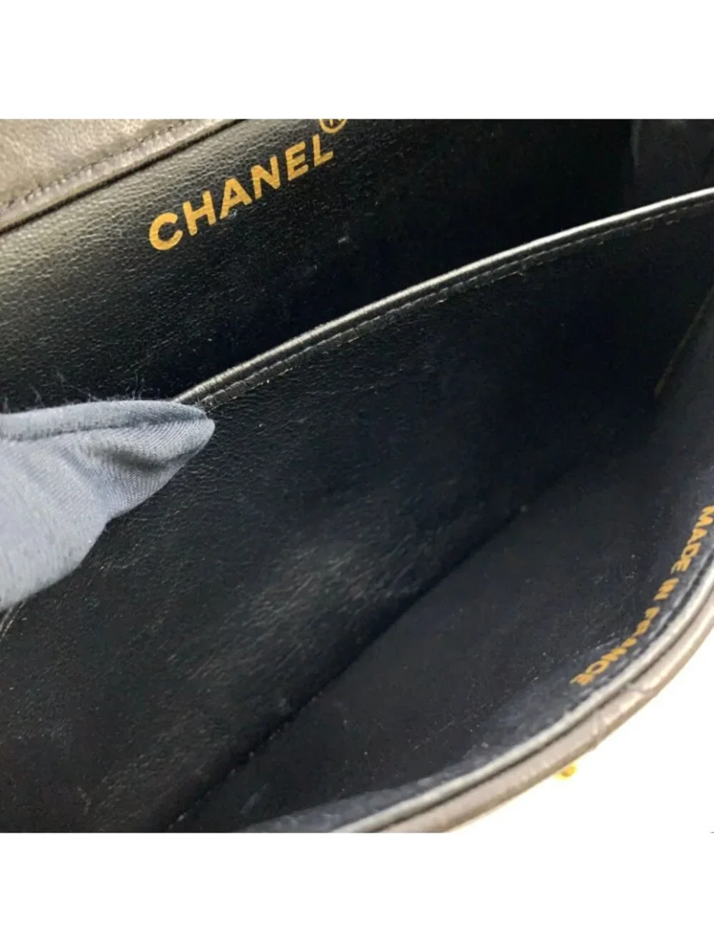 ★SOLD★ Chanel Double Face Quilted Lambskin Black Chain Shoulder Bag Silver - Picture 6 of 15